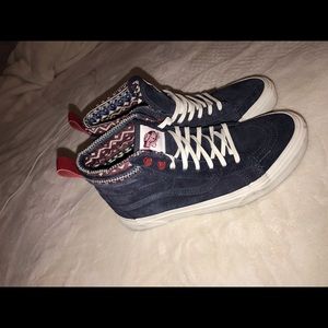 Navy Blue Suede High Top Vans